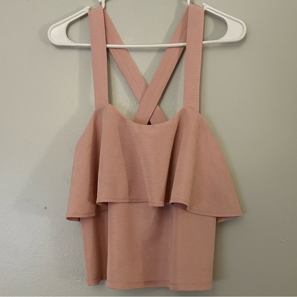 Madewell Texture & Thread Tiered Tank Top Pink Size M